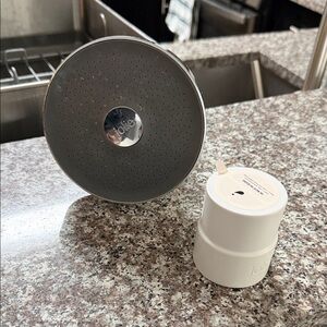 Jolie Grey and White Shower Head with White Diverter